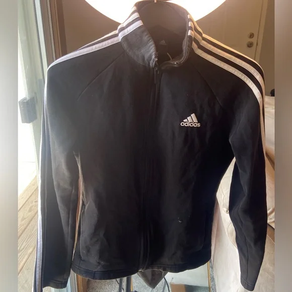 Adidas Black And White Striped Jacket - Picture 4 of 4